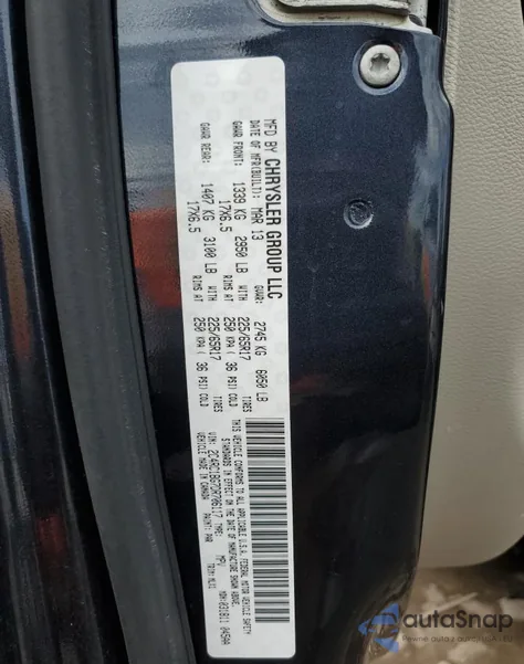 2013 Chrysler Town & Country Touring from USA, damaged, VIN 2C4RC1BG7DR706117